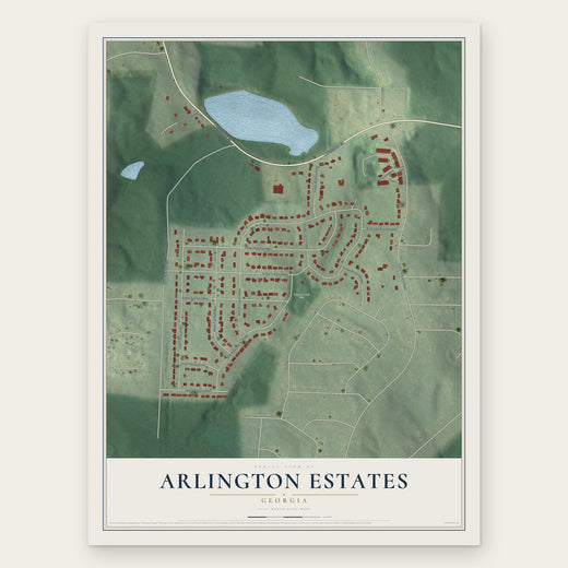 Arlington Estates, Georgia map print, the full design