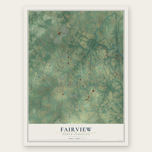 Fairview, North Carolina map print, the full design