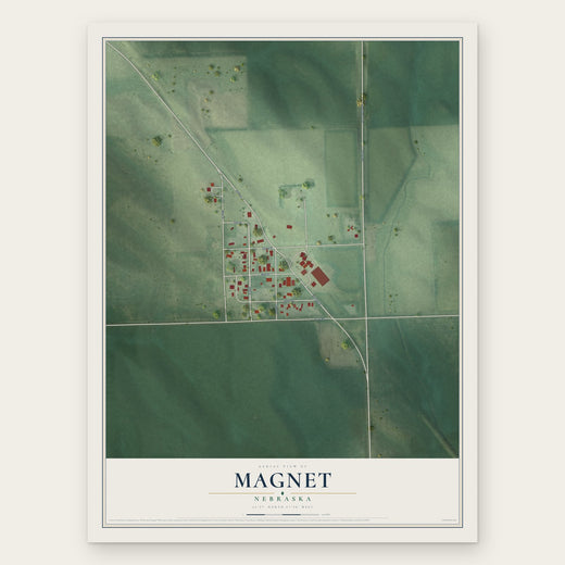 Magnet, Nebraska map print, the full design