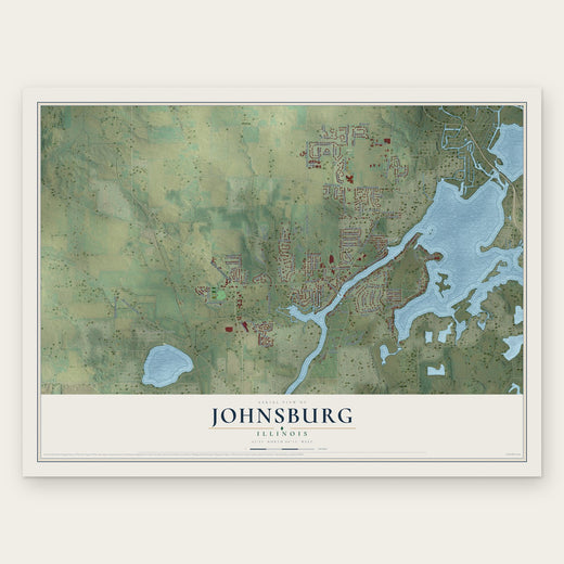 Johnsburg, Illinois map print, the full design