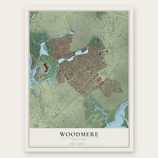 Woodmere, New York map print, the full design