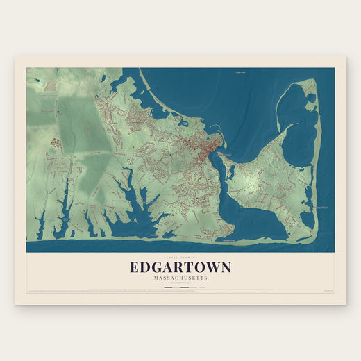Edgartown, Massachusetts map print, the full design