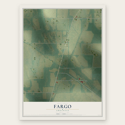 Fargo, Arkansas map print, the full design