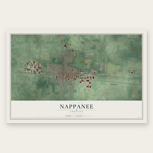 Nappanee, Indiana map print, the full design