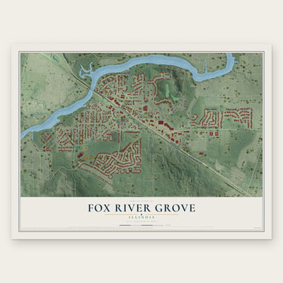 Fox River Grove, Illinois map print, the full design