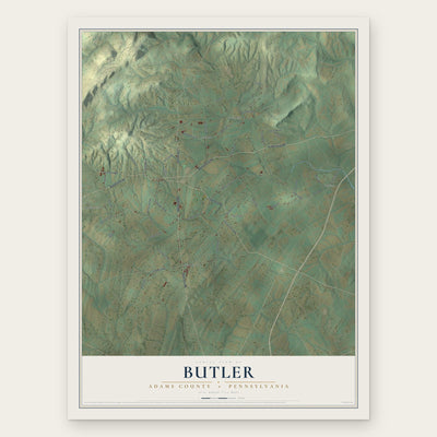 Butler, Adams County, Pennsylvania map print, the full design