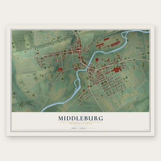 Middleburg, Pennsylvania map print, the full design