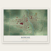 Roseau, Minnesota map print, the full design