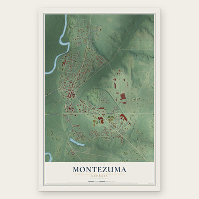 Montezuma, Georgia map print, the full design