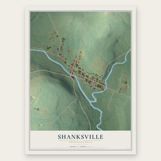 Shanksville, Pennsylvania map print, the full design