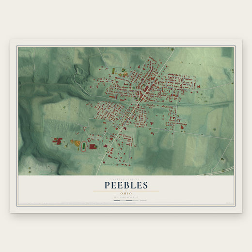Peebles, Ohio map print, the full design