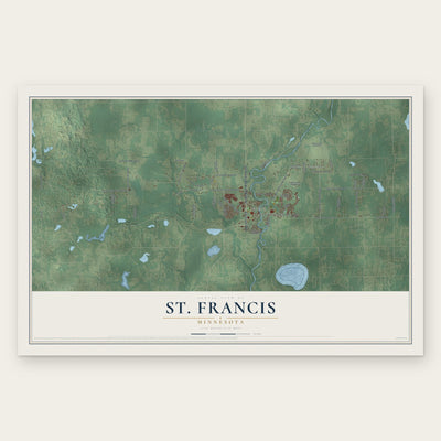 St. Francis, Minnesota map print, the full design