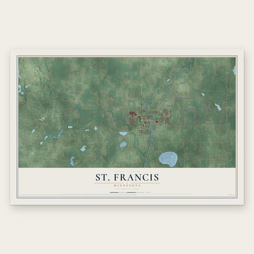St. Francis, Minnesota map print, the full design