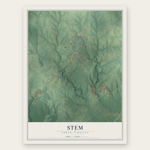 Stem, North Carolina map print, the full design