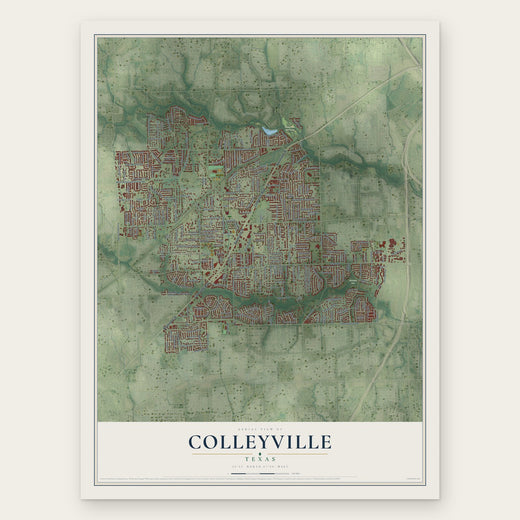 Colleyville, Texas map print, the full design