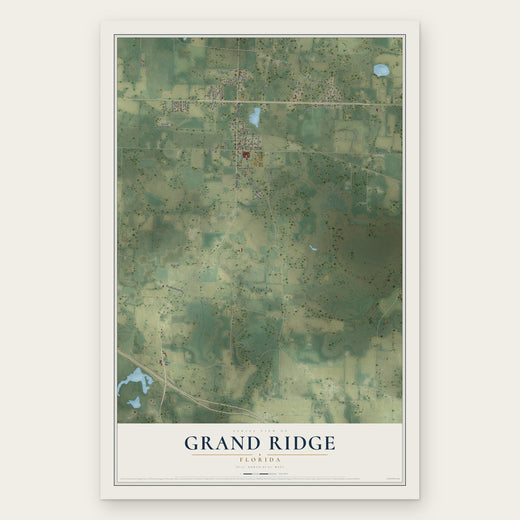 Grand Ridge, Florida map print, the full design