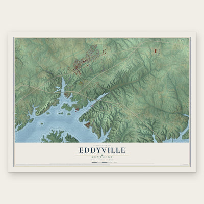 Eddyville, Kentucky map print, the full design
