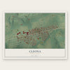 Cleona, Pennsylvania map print, the full design