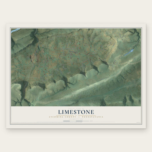 Limestone, Lycoming County, Pennsylvania map print, the full design