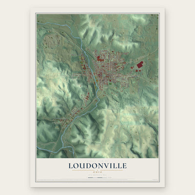 Loudonville, Ohio map print, the full design