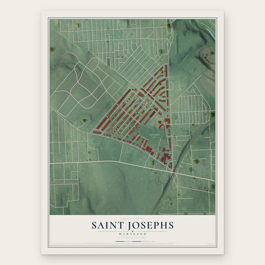 Saint Josephs, Maryland map print, the full design