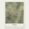 Bishop, Texas map print, the full design