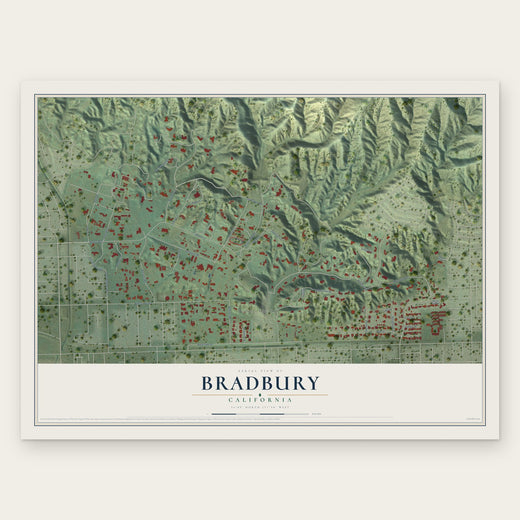 Bradbury, California map print, the full design
