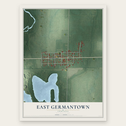 East Germantown, Indiana map print, the full design
