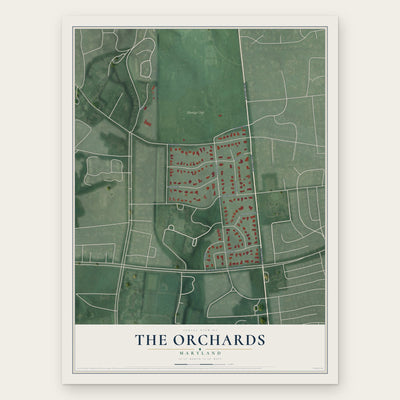 The Orchards, Maryland map print, the full design