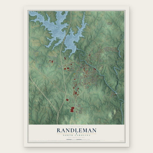 Randleman, North Carolina map print, the full design