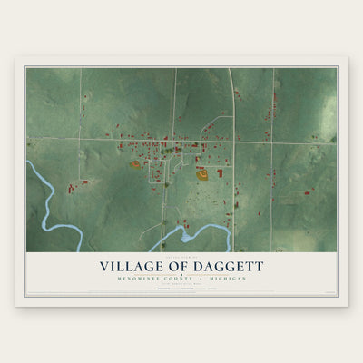 Daggett, Michigan map print, the full design