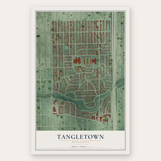 Tangletown, Minnesota map print, the full design