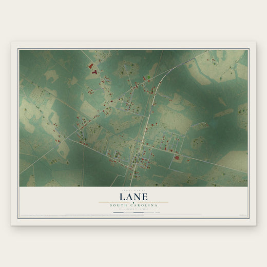 Lane, South Carolina map print, the full design