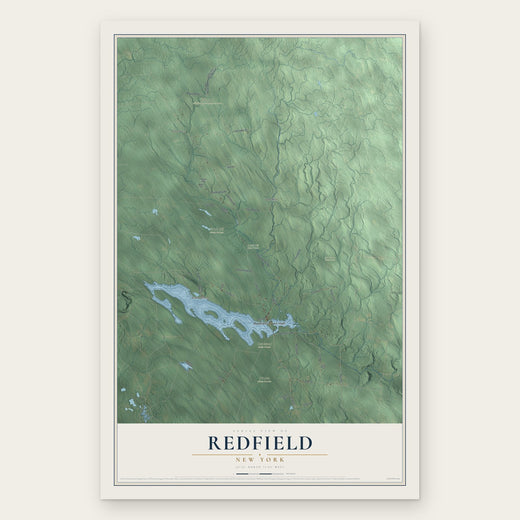 Redfield, New York map print, the full design