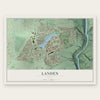 Landen, Ohio map print, the full design