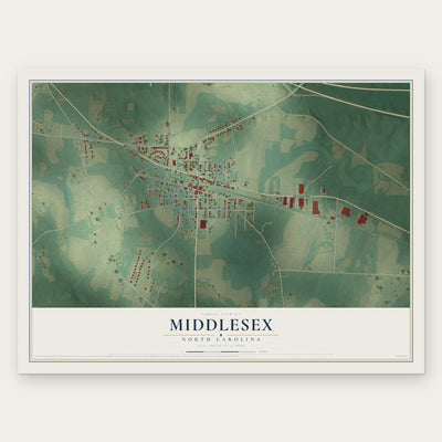 Middlesex, North Carolina map print, the full design