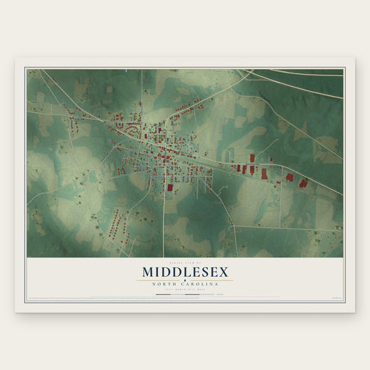 Middlesex, North Carolina map print, the full design