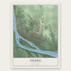 Pierre, South Dakota map print, the full design