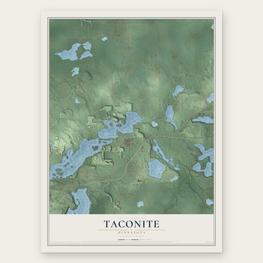 Taconite, Minnesota map print, the full design