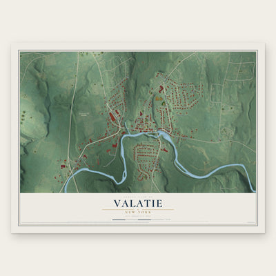 Valatie, New York map print, the full design