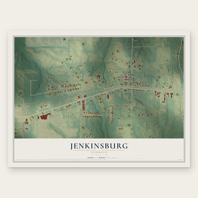 Jenkinsburg, Georgia map print, the full design