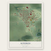 Kindred, North Dakota map print, the full design