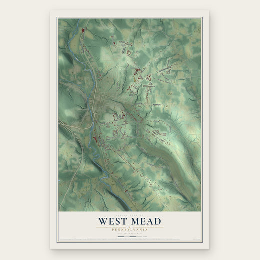 West Mead, Pennsylvania map print, the full design
