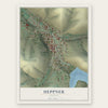 Heppner, Oregon map print, the full design