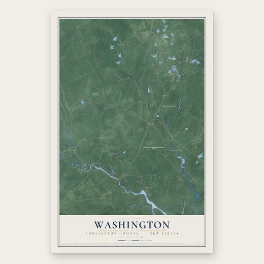 Washington, Burlington County, New Jersey map print, the full design