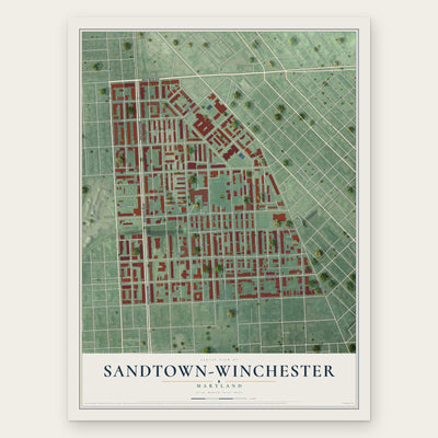 Sandtown-Winchester, Maryland map print, the full design