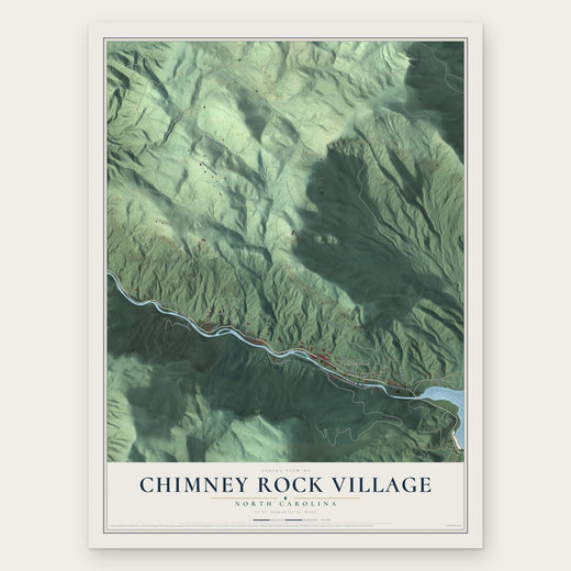 Chimney Rock Village, North Carolina map print, the full design