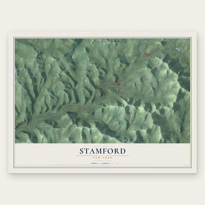 Stamford, New York map print, the full design