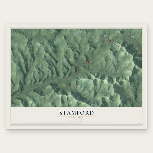Stamford, New York map print, the full design
