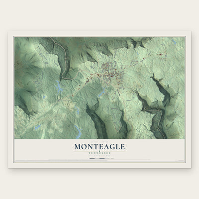 Monteagle, Tennessee map print, the full design